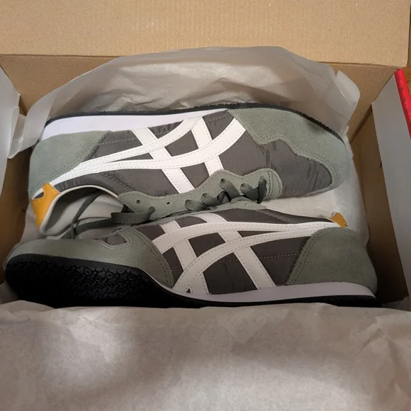 Onitsuka Tiger Serrano Burnt Olive and White Sneakers